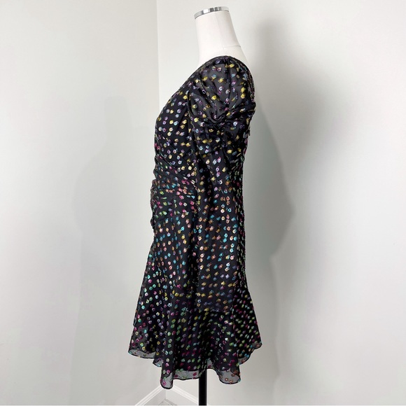 Marchesa Notte Black Dress Women's Multicolor Polka Dot Size 4 - Picture 3 of 14